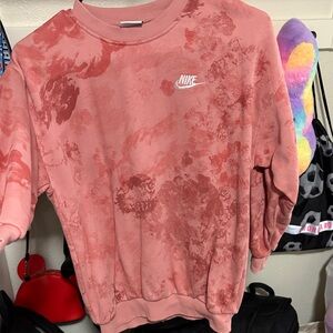 Nike Coral Tie-Dye Crewneck